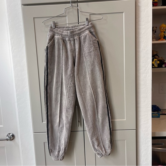 Adidas X Ivy Park Halls Of Ivy Corduroy Grey Ribbed Sweatpants Joggers 3XS